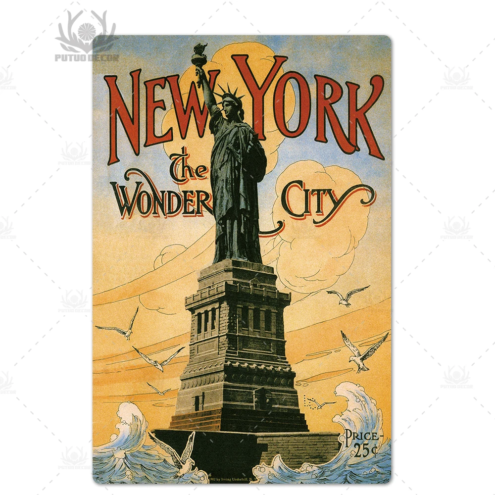 Нью-Йорк винтажный металлический постер табличка металлическая винтажная британская кофейная барная домашняя декоративная металлическая тарелка Настенный декор жестяная вывеска - Цвет: TH5682