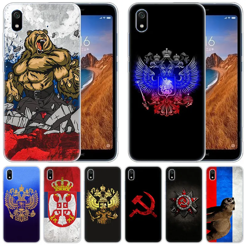 Роскошный мягкий силиконовый чехол с российским флагом для Xiaomi Redmi K20 Pro 7 7A 6 6A 4X 5
