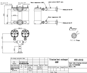 

60KW water to water titanium heat exchanger for pool water heating