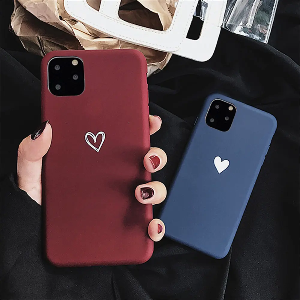 Lovebay Любовь Сердце Силиконовый чехол для телефона для iPhone 11 Pro 7 8 6 6s Plus X XR XS Max 5 5S SE карамельный цвет оболочка мягкая ТПУ задняя крышка