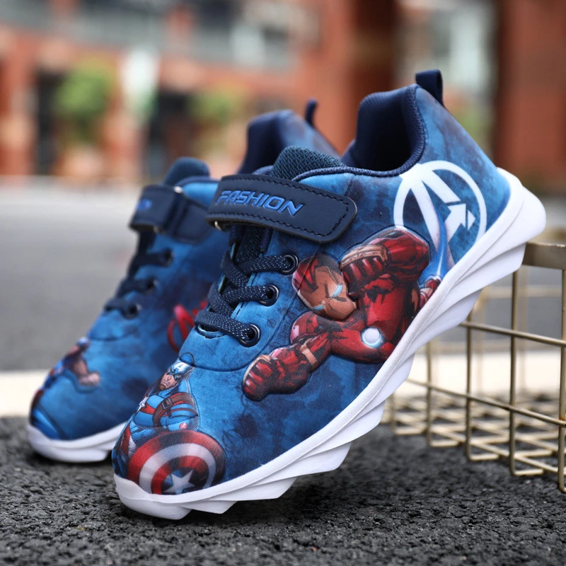 Disney Iron Man Children's Sneakers 2021 Spring and Autumn Girls' Shoes Breathable Boys Lightweight Girls Mermaid Running Shoes boy sandals fashion