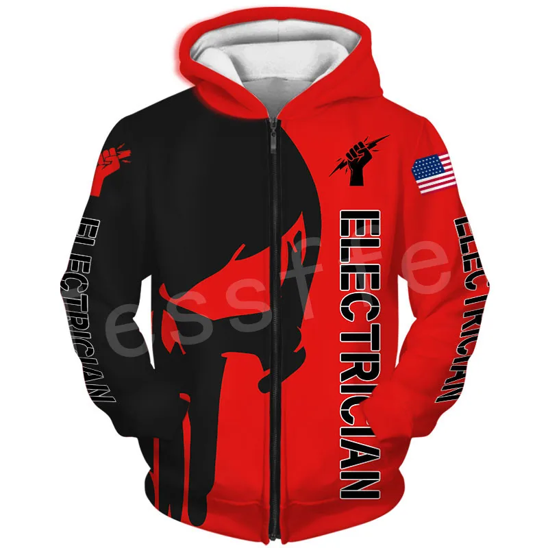 Tessffel Newest Worker Tool Electrician ironworker Tracksuit Funny NewFashion Pullover 3DPrint Zip/Hoodies/Sweatshirts/Jacket A4