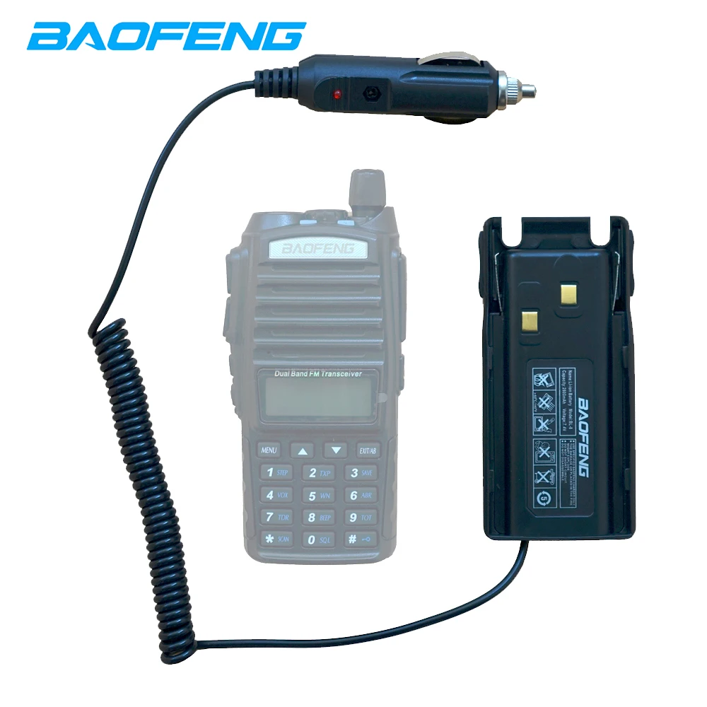 Baofeng UV-82 иди и болтай Walkie Talkie “иди и 2800 мА/ч, литий-ионный Аккумулятор 7,4 V стандартный литиевый аккумулятор с автомобильным Зарядное устройство UV 82 двухстороннее радио