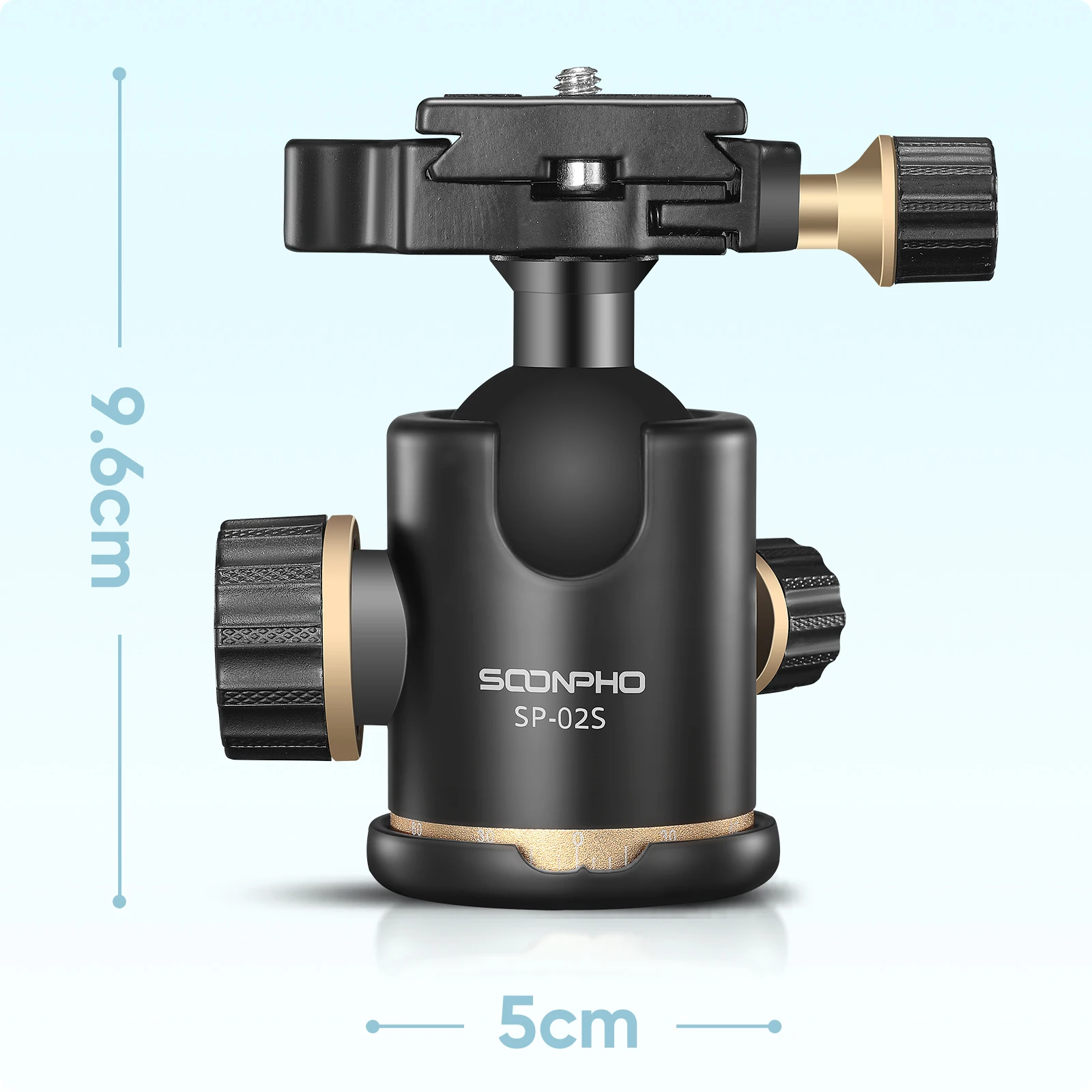 Ball Head for Tripod Rotating Head 360-degree Panoramic 1/4 to 3/8 Screw Tripod
