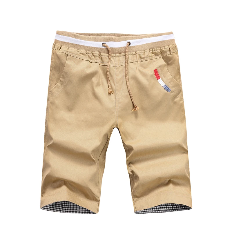 Мужские летние повседневные шорты хорошего качества мужские хлопковые шорты с эластичной резинкой на талии новые мужские однотонные свободные шорты брюки длиной до колен 3 шт