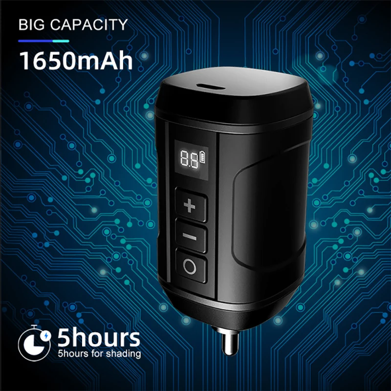 

Ambition Wireless Tattoo Power Supply Mini Battery DC RCA AUDIO Connector Block Unit Tattoo Supplies for Rotary Tattoo Machine