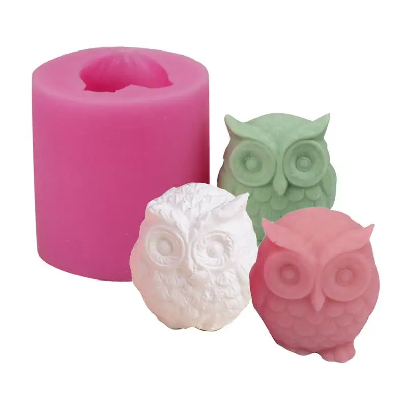 3D Owl Bird Candle Molds Soap Mold DIY Craft Wax Resin Mould Food Grade Silicone