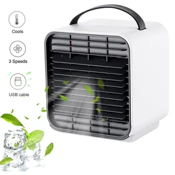 

USB Charging Air Cooler Negative Ion Mini Air Conditioner Cooler Home Office Desk Fan Silent Air Conditioning Fan