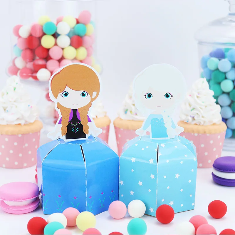 Elsa Anna Fever Dress Gift Box Candy Favor 6PCS/lot Birthday Party Decorations Kids Event &amp Supplies | Дом и сад