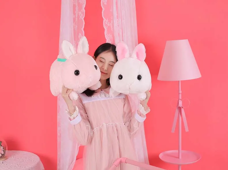 1 шт. 45 см Kawaii милый белый розовый кролик животные кролики Мягкие Плюшевые Игрушки для маленьких девочек на день рождения Рождественский подарок украшение комнаты