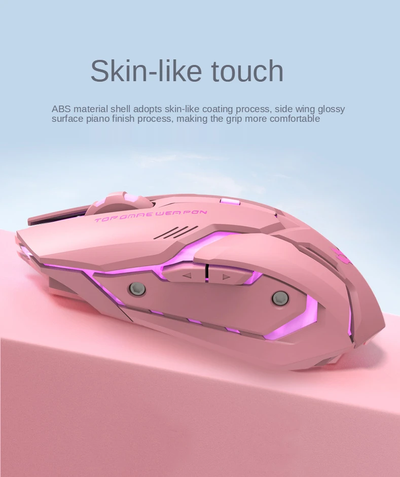 mice computer New Silent Lovely Luminous Pink Mouse Wireless Charging Game Mouse 10m Desktop Laptop Wireless Mouse pc mouse