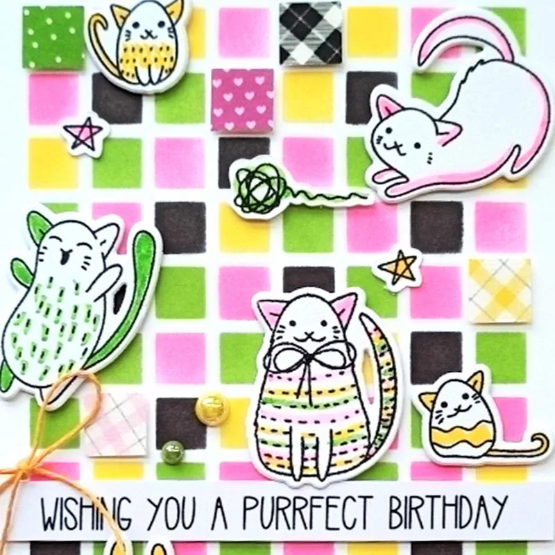 

Animals' Happy Birthday Time Metal Cutting Dies& Coordinating Stamps For Scrapbooking Craft Die Cut Card Making Embossing