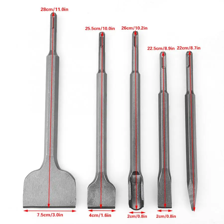 5 шт. SDS-Plus Зубило различных типов SDS плюс биты набор стамесок для электрический перфоратор