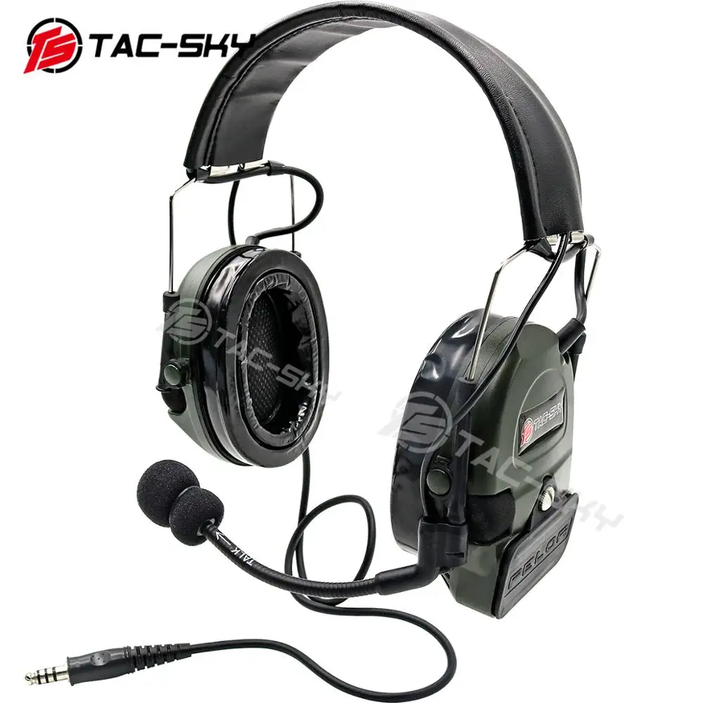 TAC-SKY военный шумоподавитель тактическая гарнитура COMTAC I силиконовый наушник версия FG+ U94 PTT аксессуары для рации