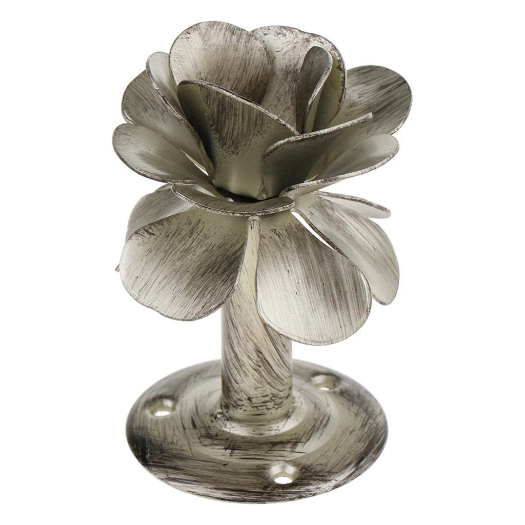 Vintage Wall Hooks Rose Flower Drapery Curtain Holdbacks Towel Hook Metal Tieback Hooks for Tassels