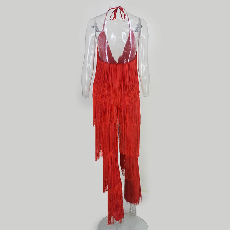 Модный сексуальный комплект одежды для ночного клуба с кисточками, однотонные красные женские укороченные топы на молнии сзади+ брюки с бахромой, комплект из 2 предметов