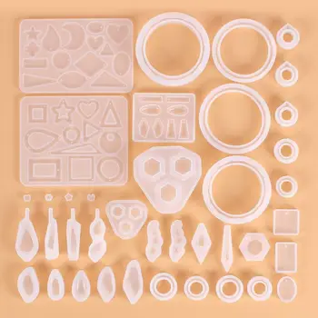 

39Pcs/Set Crystal Epoxy Resin Mold Geometric Irregular Earrings Pendant Casting Mould Handmade DIY Crafts Jewelry Making