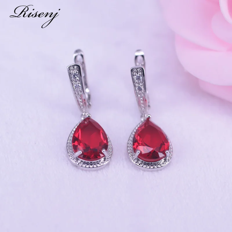 Lucky Color s ювелирное изделие с красными камнями наборы серебряного цвета милые