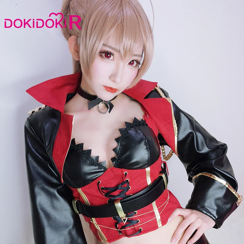 DokiDoki R игра Азур Лейн Косплей Жан Барт костюм женский красный Косплей|Игровые