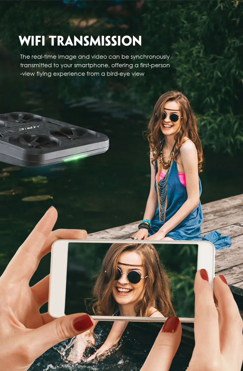JJRC H59 WiFi FPV RC Drone 720P Camera Vision Optical Flow Positioning Visual Tracking G-sensor Control Quadcopter (9)