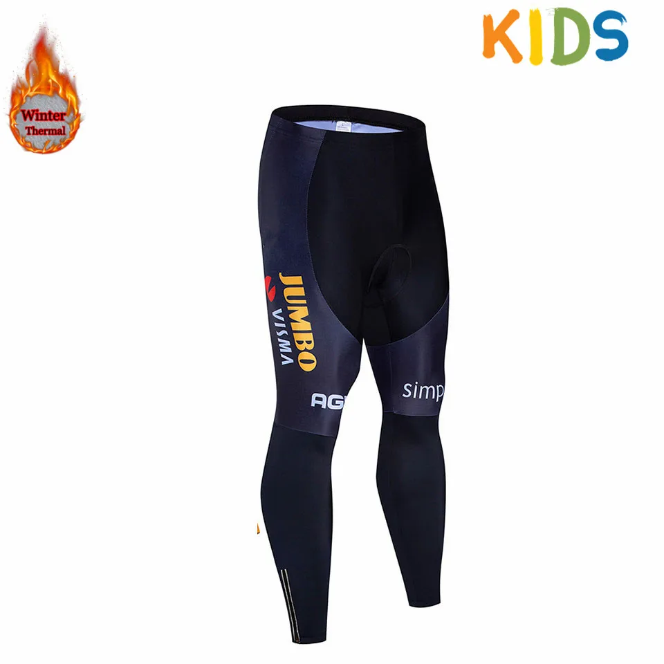 Детская зимняя одежда для велоспорта JUMBO для мальчиков, Детская футболка для велоспорта, профессиональная команда, флисовая одежда для велоспорта, комплект с длинными рукавами для велоспорта - Цвет: 6