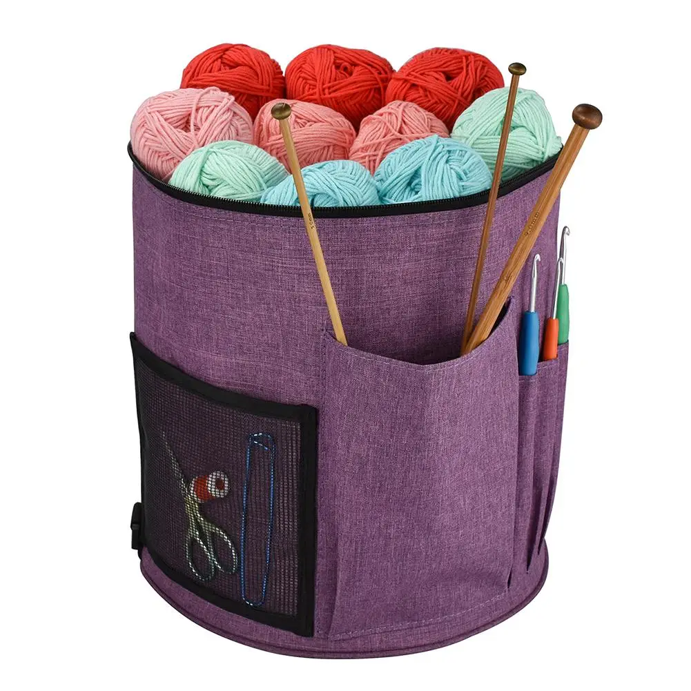 Large Knitting Storage Bag Portable Yarn Thread Tote Crochet Hooks Organizer New 
