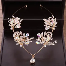 Красивые аксессуары на лоб для невесты, яркие кристаллы, свадебная повязка на голову, тиары для невесты SQ428