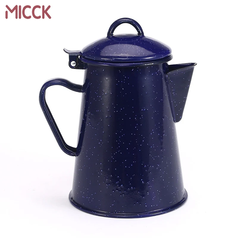 MICCK прочный эмалированный кофейник, высококачественный чайник для кофе, чайник для чая, чайник, винтажный домашний декор, звездное небо, голубой чайник