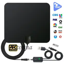 450 Mile черная прозрачная внутренняя диапазонная антенна ТВ цифровой HD Skylink 4K Antena цифровой Внутренний, HDTV 1080P