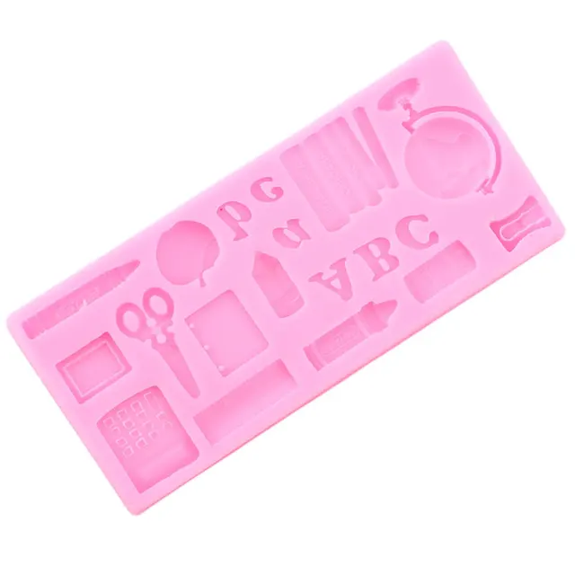 Tanulmányi Eszközök Globe Iskolai Táska Könyv Ollós Rajz Toll Szilikon Penész Fondant Sütemény Díszítő Szerszámok Cukorkás Csokoládé Gumpaste - Image 5