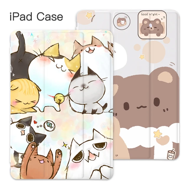 Cute gothic anime girl with her goth cat kawaii Japanese style cool design  | iPad Case & Skin