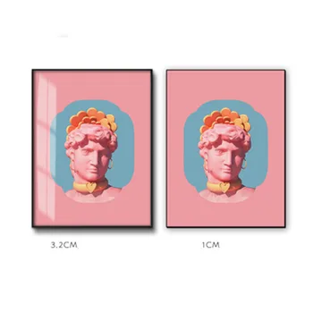 

Creative David Gypsum Spoof Sculpture Restauran Living Room Aluminum Alloy Black Frame Industrial Style Frameless Decor M2348