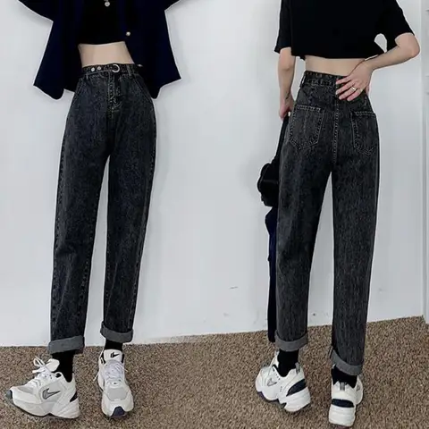 calça jeans cintura alta boyfriend