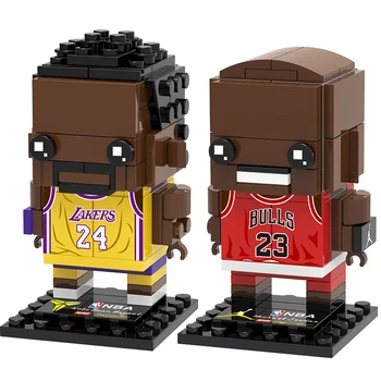 

Moc Sports Basketball Star Kobe Brick Heads Figures Compatible lepining Brickheadz Building Blocks Toys For Children