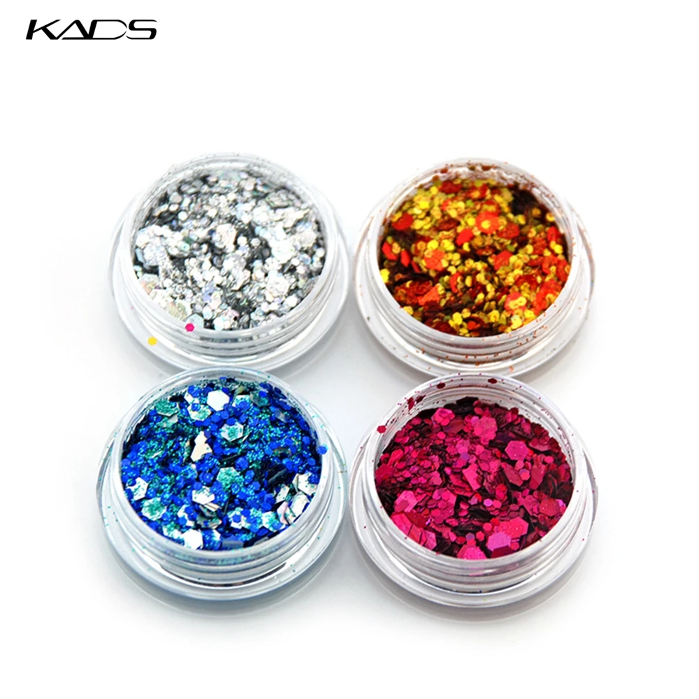 KADS НОВОЕ Прибытие MIX Ногтей Порошок. Nail Art Украшение Блеск Порошок для блеск