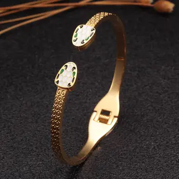 

Luxury Brand Stainless Steel Mesh Snake Open Cuff Bangle Classic Wedding Party Charm Bracelets Jewelry