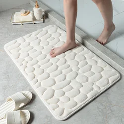 Cobblestone Embossed Bathroom Bath Mats Non-slip Carpets In Wash Basin Bathtub Side Floor Rug Shower Bathroom Accessories