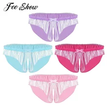 Gay мужские блестящие мягкие эластичные нижнее белье бикини трусы танга сексуальные с низкой посадкой с высоким вырезом без косточек мужские трусики трусы нижнее белье