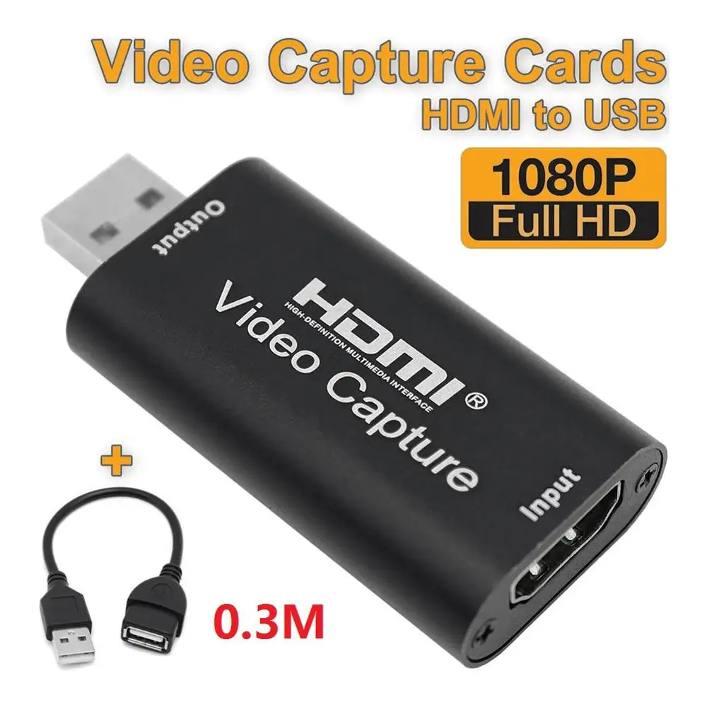 Карта видеозахвата USB 2 0 HDMI аудио Захваты с 3 м кабель записывающие коробки DVD