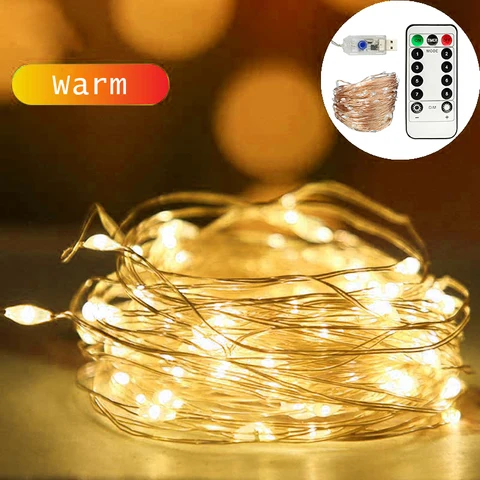 Remote Control Lights 3/4/5/10/20M Diy Copper Wire Lights Fairy Fairy Lights Valentine's Day Wedding Christmas Decoration.