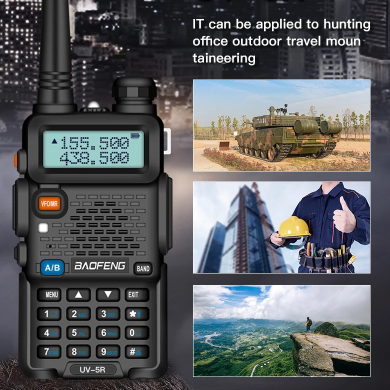 2pcs Baofeng UV-5R Walkie Talkie Professional CB Radio Station Baofeng Transceiver 5W VHF UHF Portable UV 5R Hunting Ham Radio