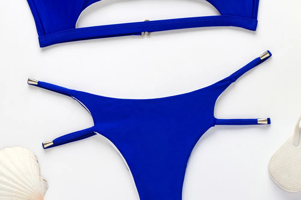 PARAKINI Hollow Out Bikinis Swimwear Women Swimsuit Short Sleeve Bikini Set Bandage Bathing Suit Summer Beach Wear Swimming Suit