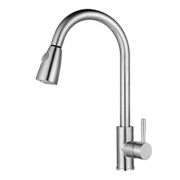 

Faucet Tap Stainless Steel Hot Cold Mixer Pull Out Modern for Home Kitchen Sink C66