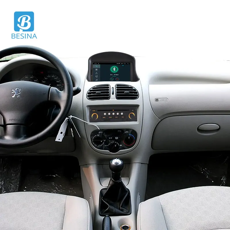 Besina 1 Din Android 9,0 автомобильный dvd-плеер для peugeot 206 206CC мультимедиа автоаудио gps-навигация, радио, стерео wifi RDS 1024*600