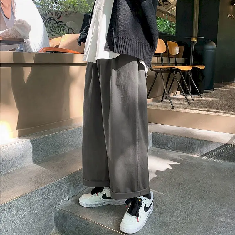 Pantalones anchos para hombre y mujer, ropa de calle, pantalones Cargo,  moda coreana Hippie, pantalones de pierna gruesa negros para mujer, Kpop,  Joggers de gran tamaño _ - AliExpress Mobile