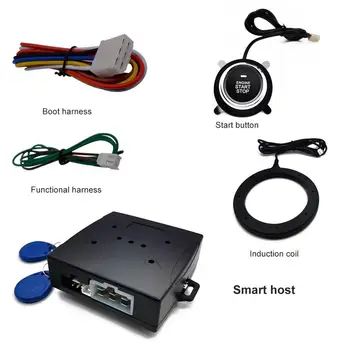 

12V Car Start Stop Button Engine Push Start Button Alarm Lock Keyless System Door Push Button Tactile Anti-theft smart key