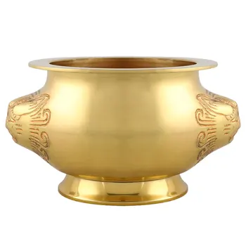 

4 Inch Pure Copper Buddha Incense Burner Incense Holder Chinese Auspicious Lion Carved Patterns Aroma Therapy Figurine Ash Catch