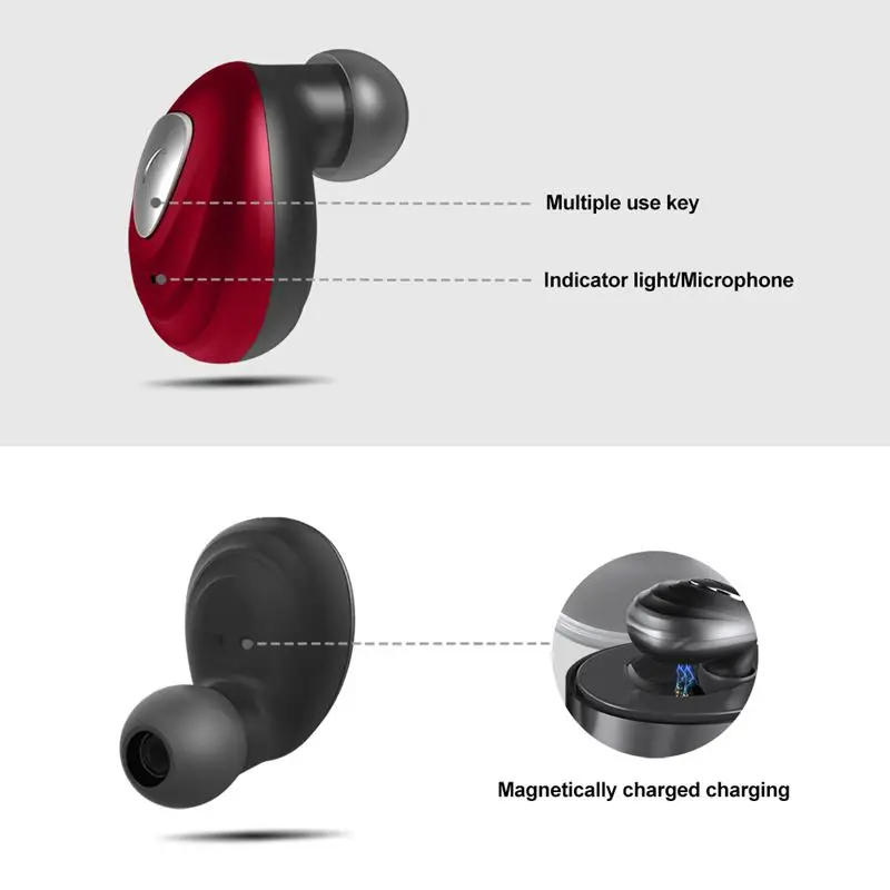 Мини Bluetooth V4.1 настоящие беспроводные наушники вкладыши Спортивная гарнитура наушник с микрофоном зарядное устройство чехол для Iphone samsung