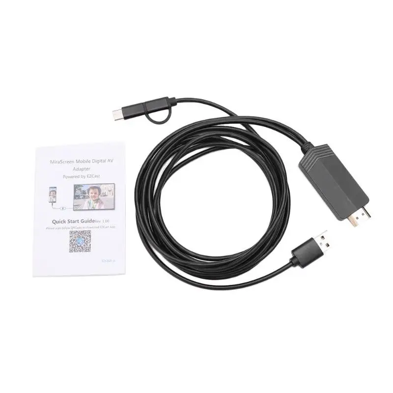 Micro USB/type-C-HDMI кабель высококачественный прочный простой удобный Mirascreen HDMI кабель LD24 конвертер сплиттер