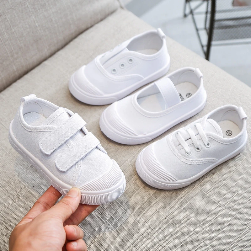 childrens white canvas shoes